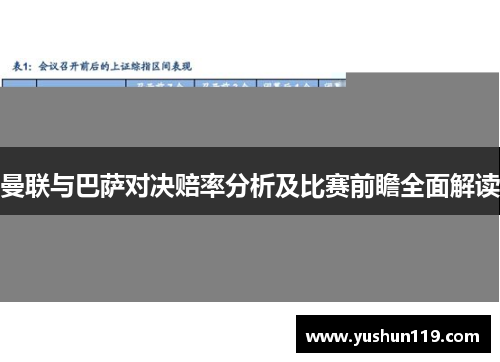 曼联与巴萨对决赔率分析及比赛前瞻全面解读